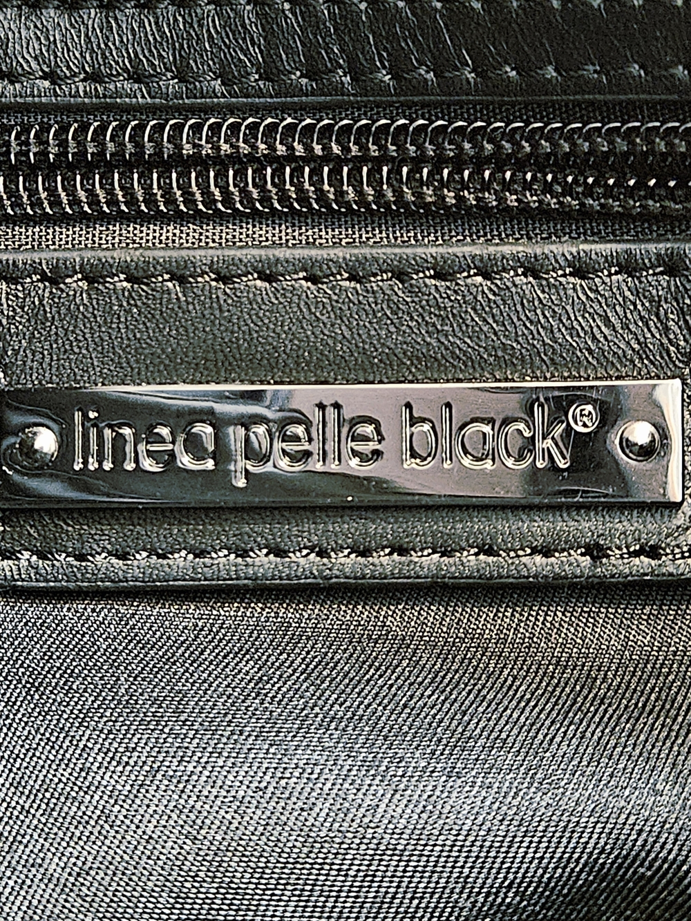 NWOT Linea Pelle Black 100% Leather & Calf Hair Shoulder Bag Snake Embossed - Picture 12 of 16